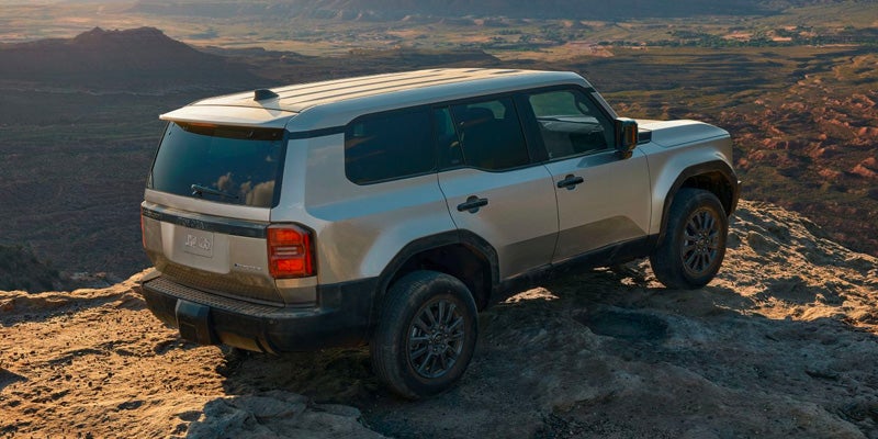 A 2024 Toyota Land Cruiser parked on a scenic view near Akron, OH