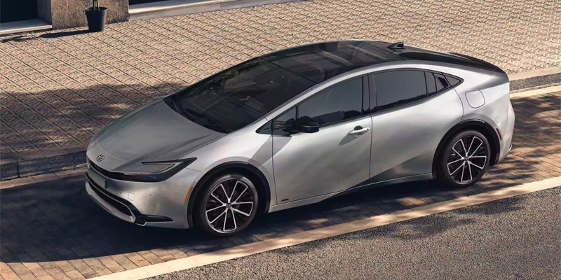 A 2024 Toyota Prius parked in the shade near Akron, OH