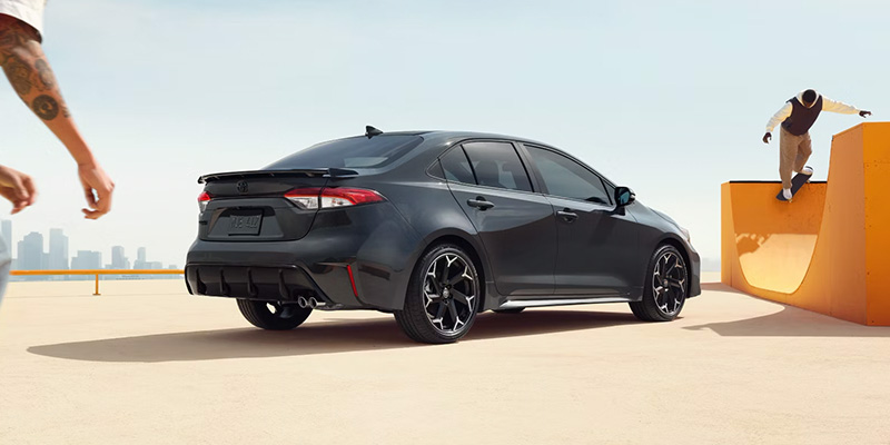 A 2025 Toyota Corolla parked at a skatepark near Akron, OH