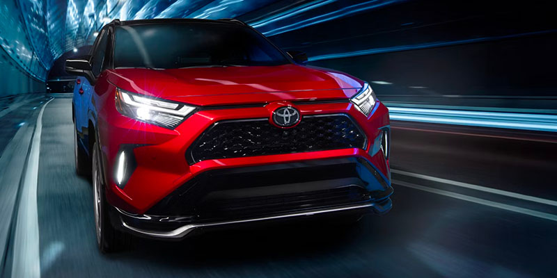 A 2025 Toyota RAV4 Plug-in Hybrid going down a tunnel in Akron, OH