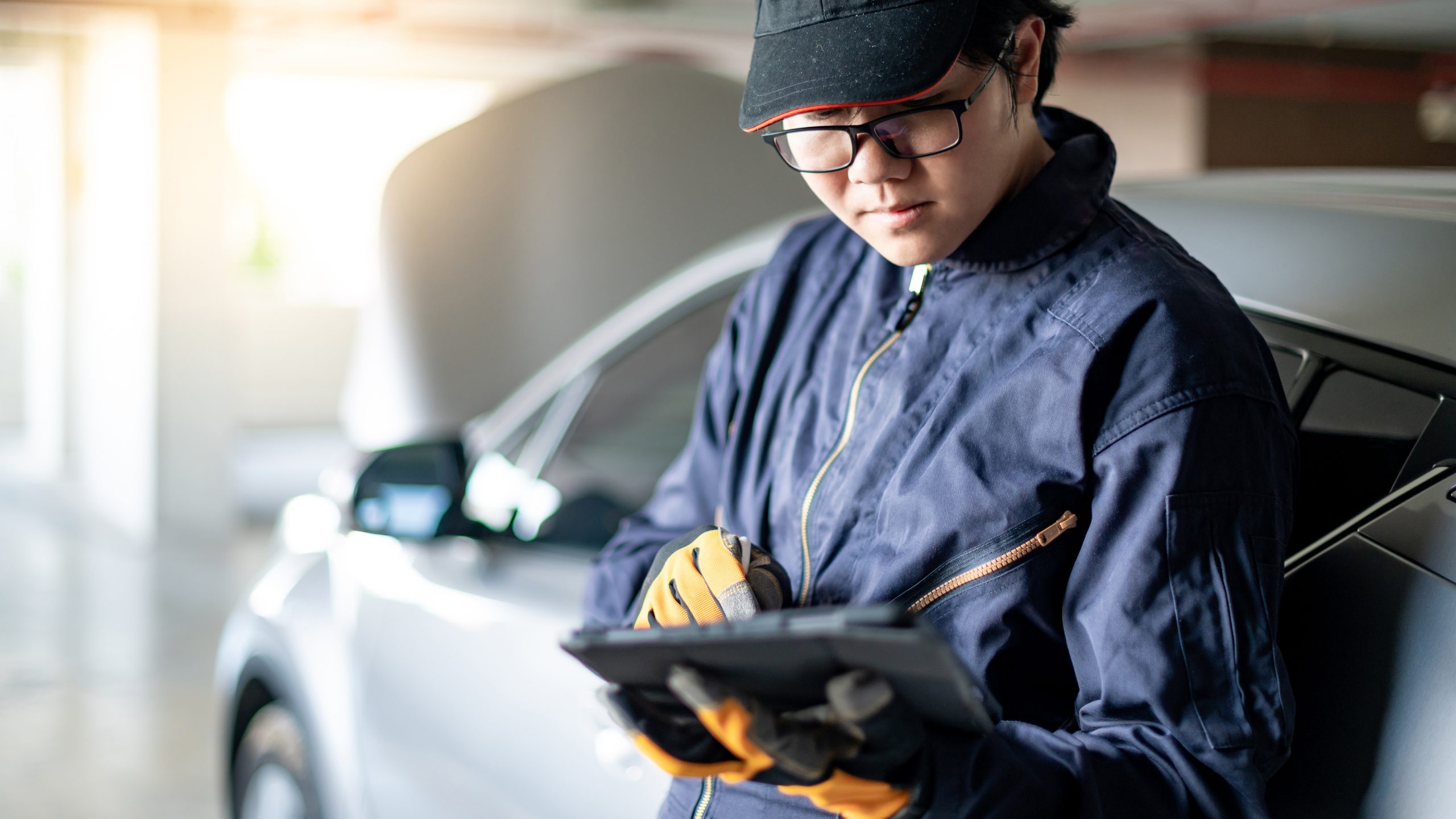 A Toyota technician getting ready to preform maintenance on your vehicle in Akron, OH