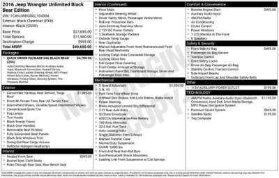 2016 Jeep Wrangler Black Bear