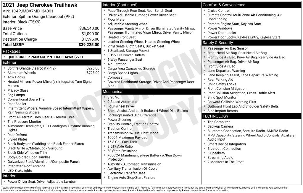 2021 Jeep Cherokee Trailhawk