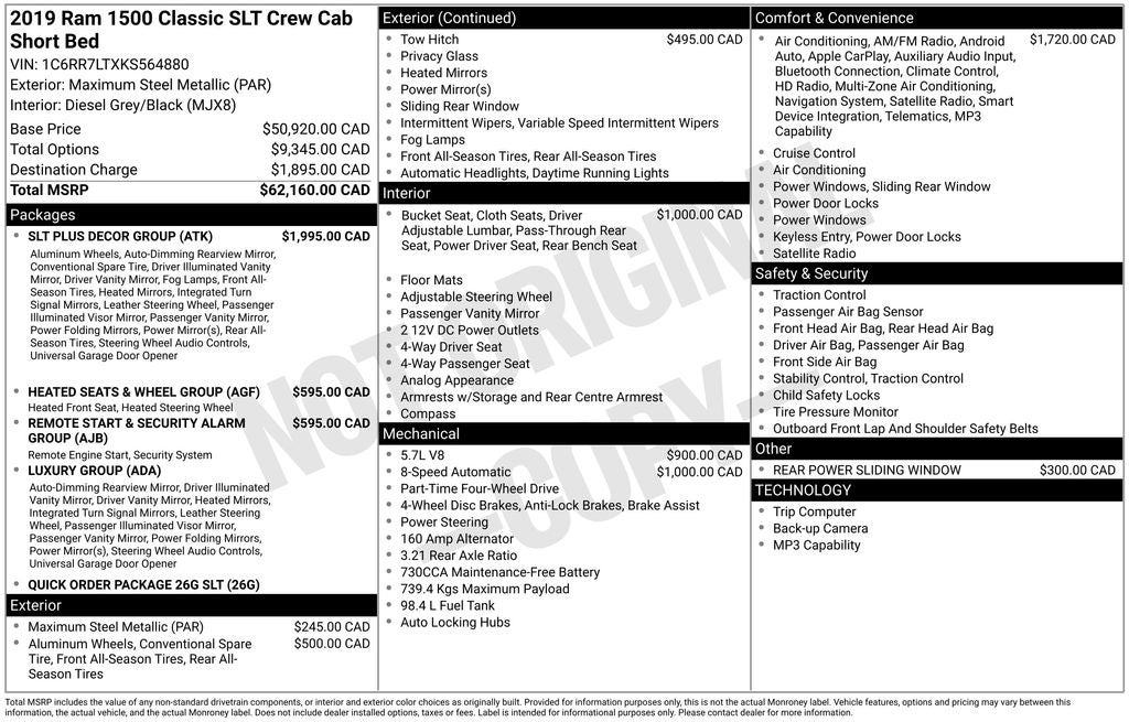 2019 RAM 1500 Classic SLT