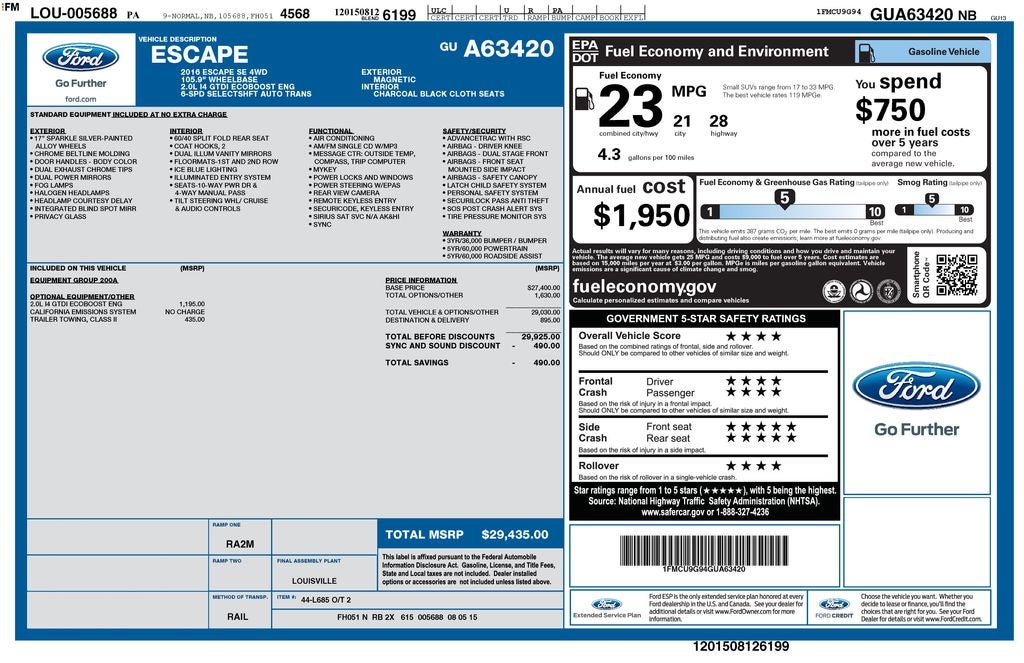 2016 Ford Escape SE