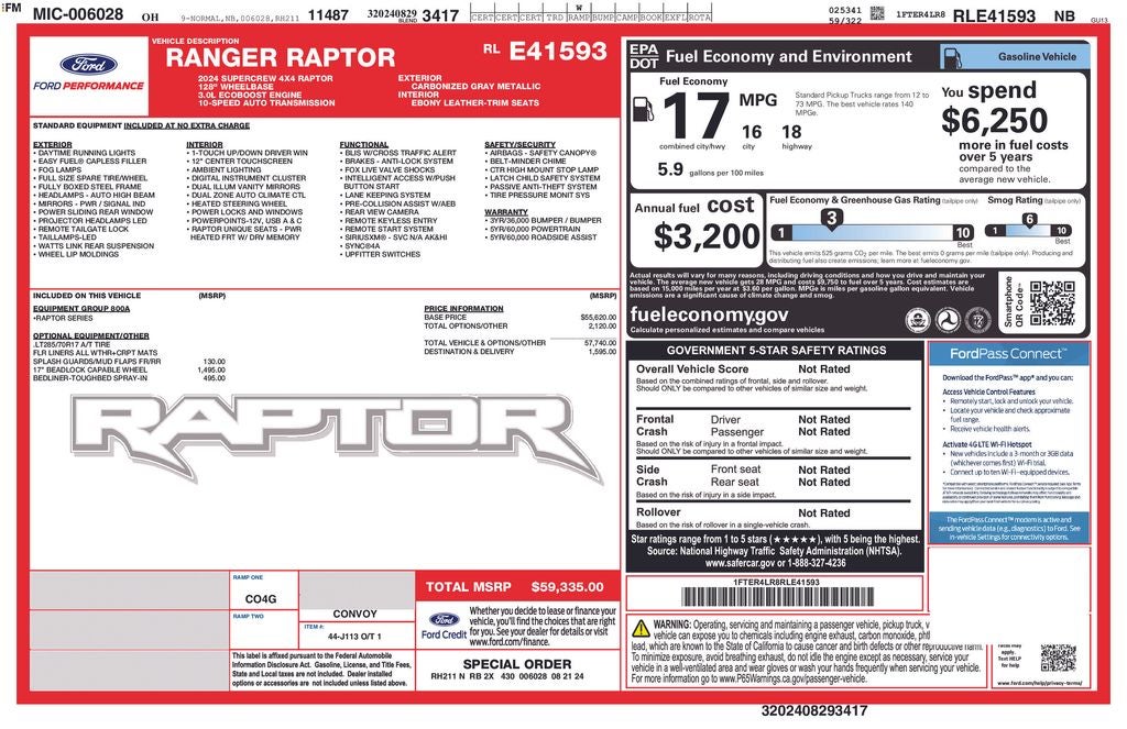 2024 Ford Ranger Raptor