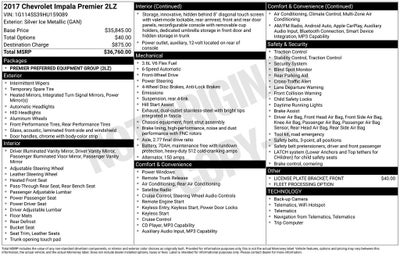 2017 Chevrolet Impala Premier 2LZ