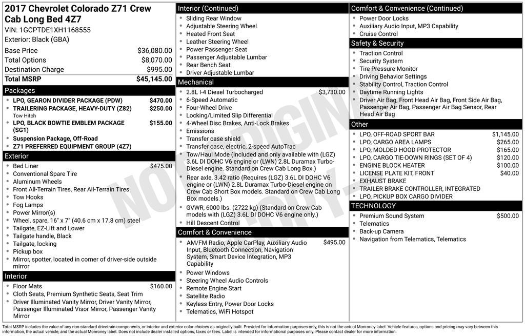 2017 Chevrolet Colorado Z71