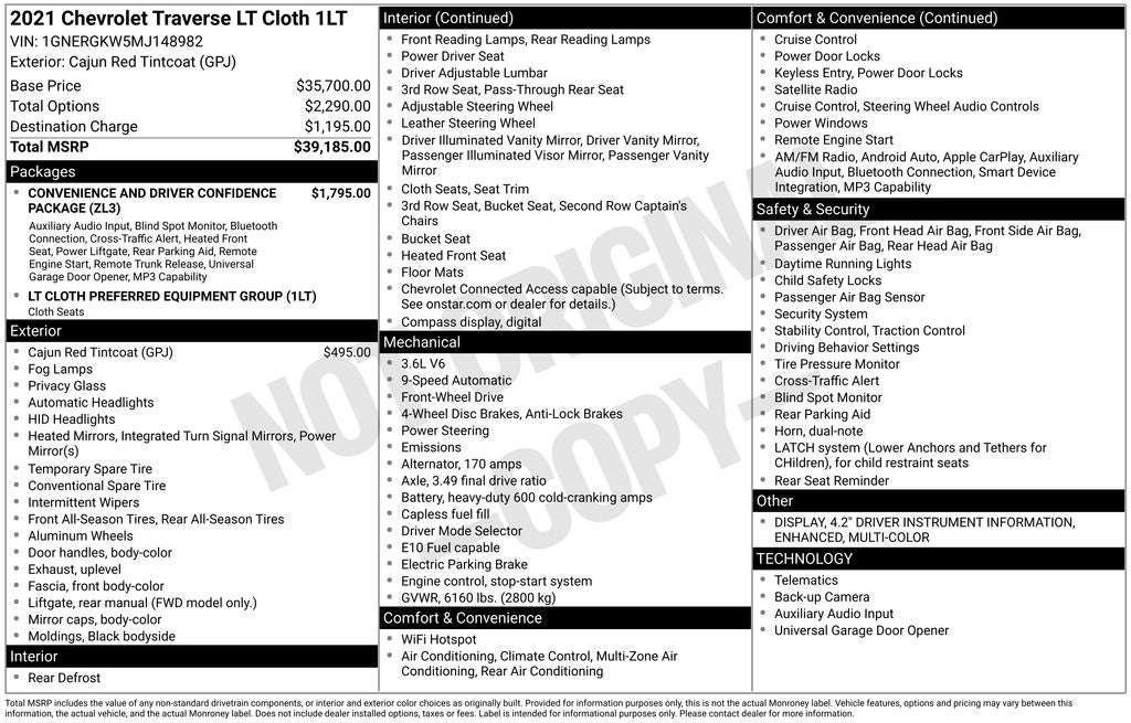 2021 Chevrolet Traverse LT 1LT