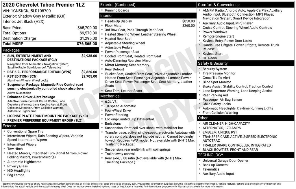 2020 Chevrolet Tahoe Premier