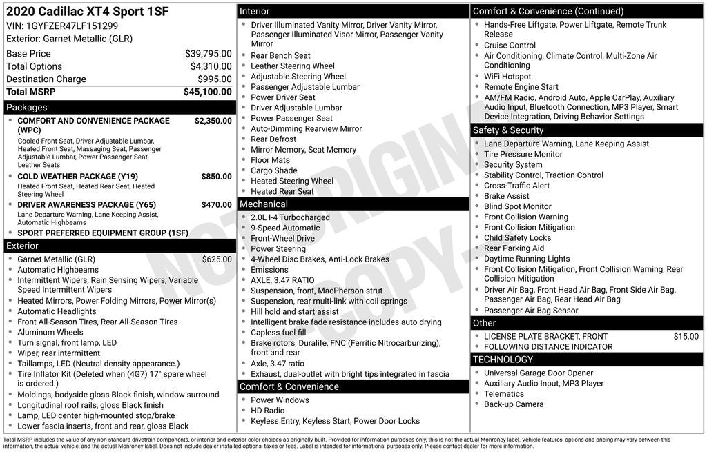 2020 Cadillac XT4 Sport