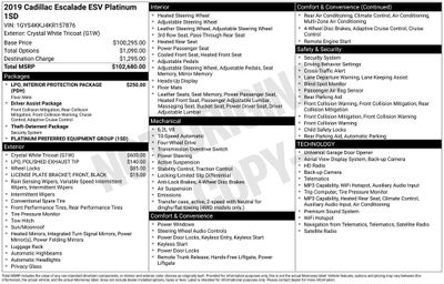 2019 Cadillac Escalade ESV Platinum Edition