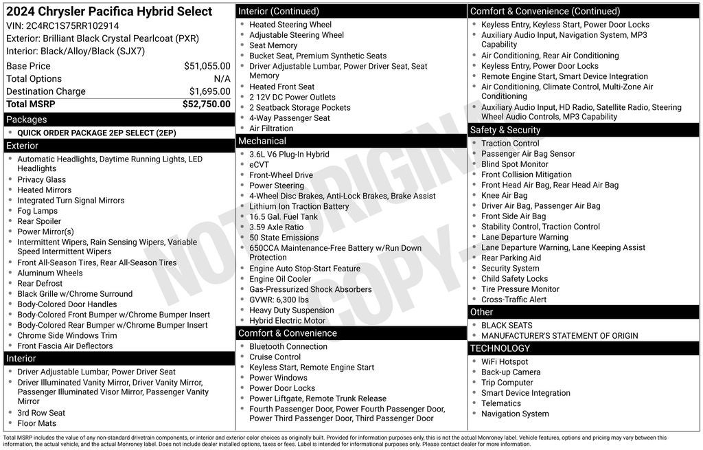 2024 Chrysler Pacifica Hybrid Select