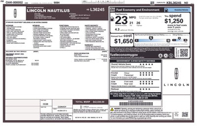 2019 Lincoln Nautilus Standard