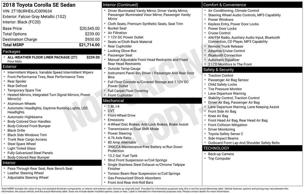 2018 Toyota Corolla SE