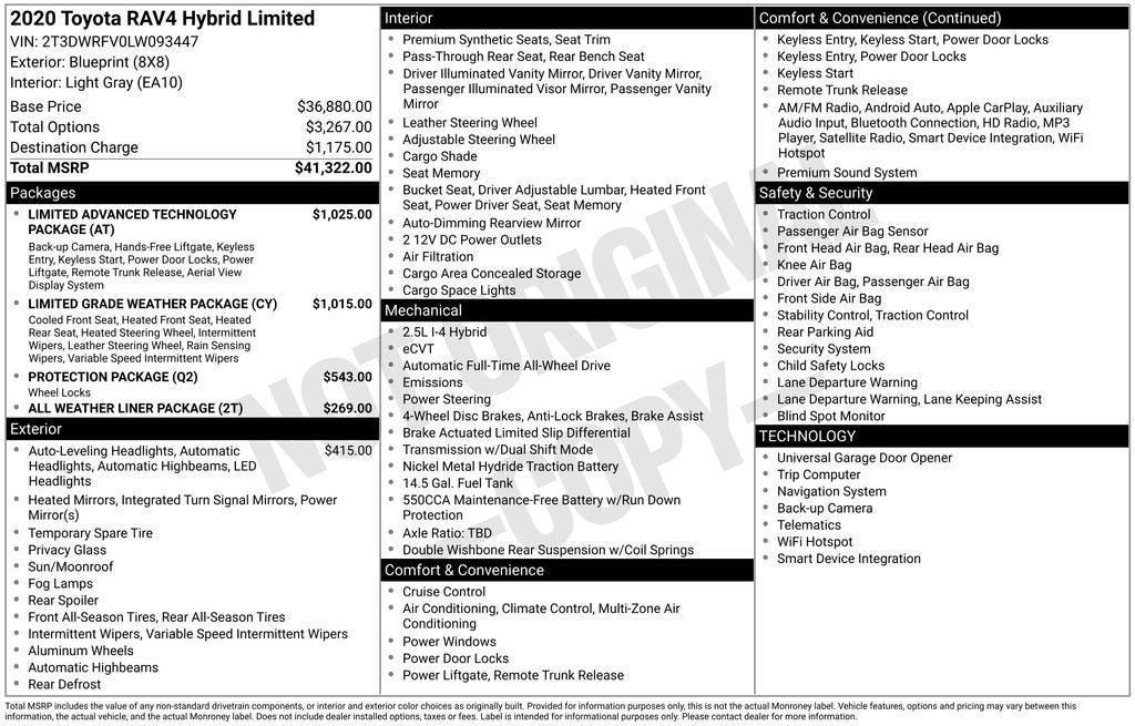 2020 Toyota RAV4 Hybrid Limited