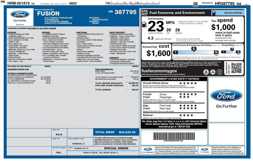 2017 Ford Fusion Titanium