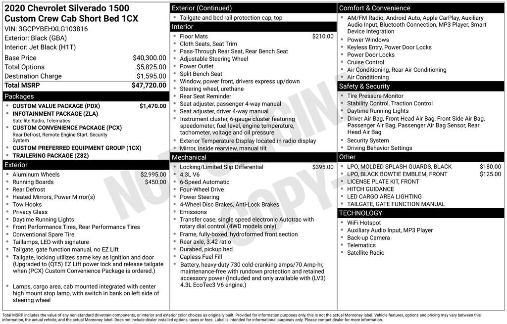 2020 Chevrolet Silverado 1500 Custom