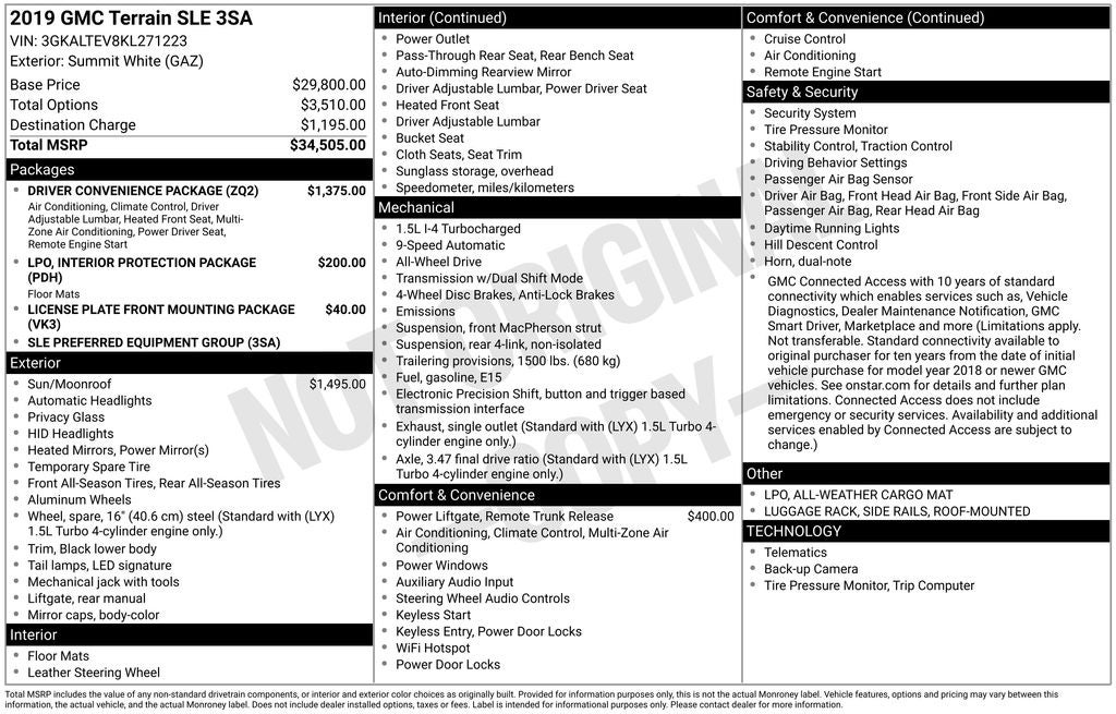 2019 GMC Terrain SLE