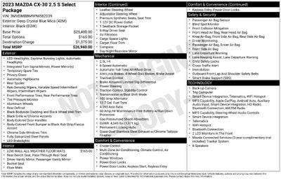 2023 Mazda Mazda CX-30 2.5 S Select Package