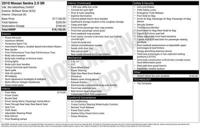2010 Nissan Sentra 2.0 SR