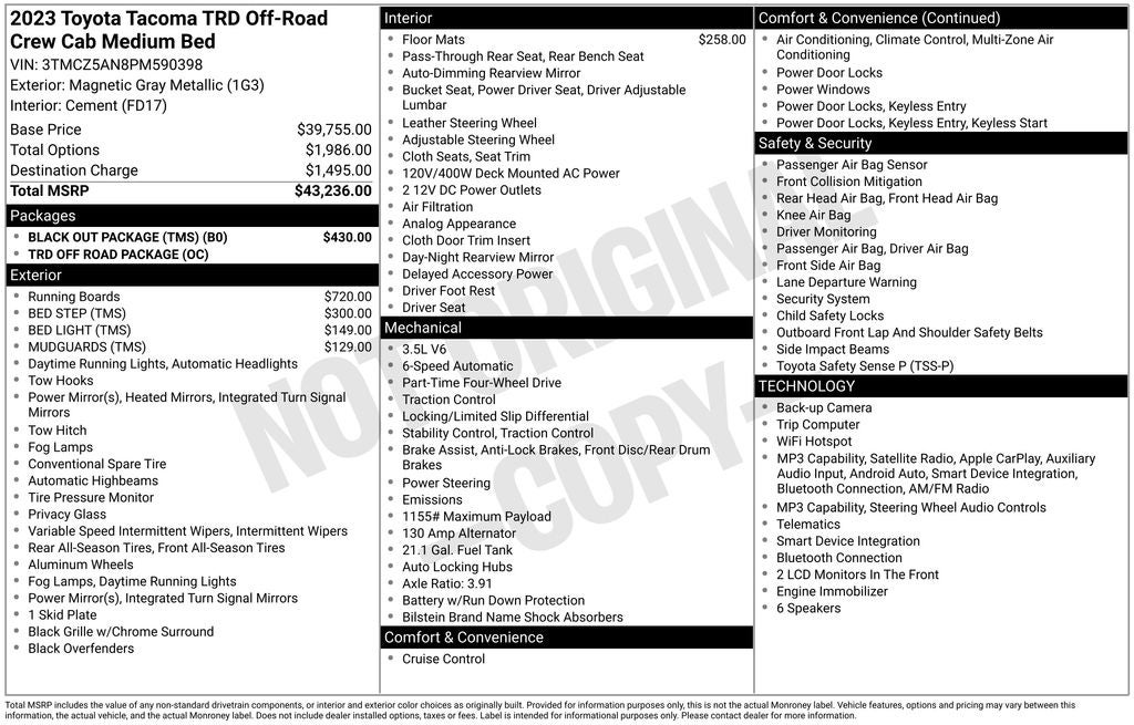2023 Toyota Tacoma TRD Off-Road V6