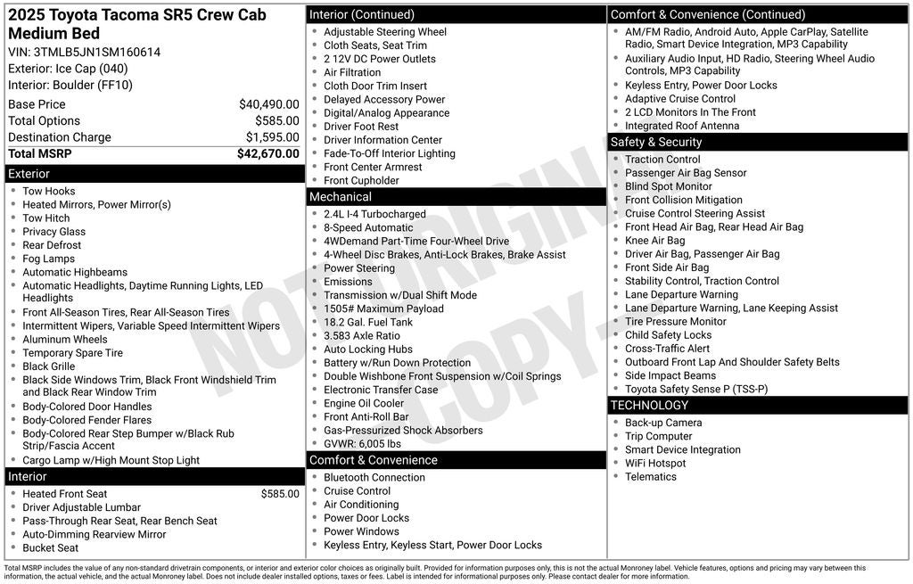 2025 Toyota Tacoma SR5