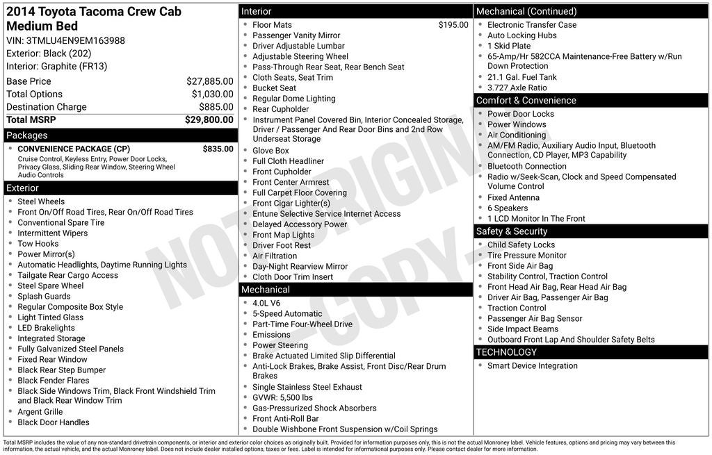 2014 Toyota Tacoma Base V6