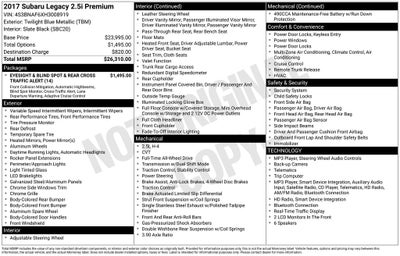 2017 Subaru Legacy 2.5i Premium