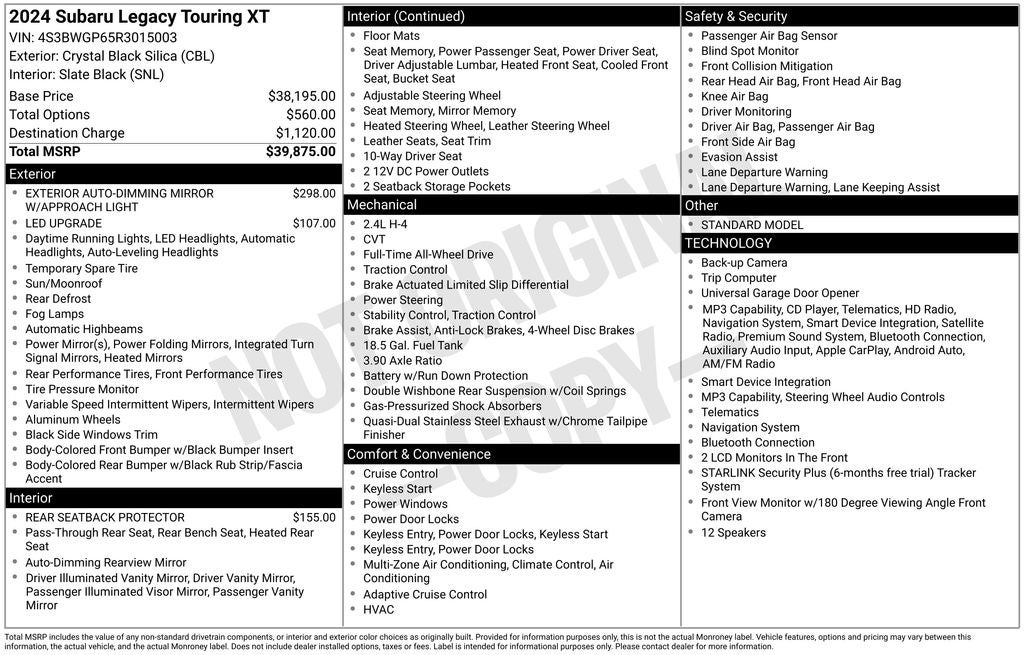 2024 Subaru Legacy Touring XT
