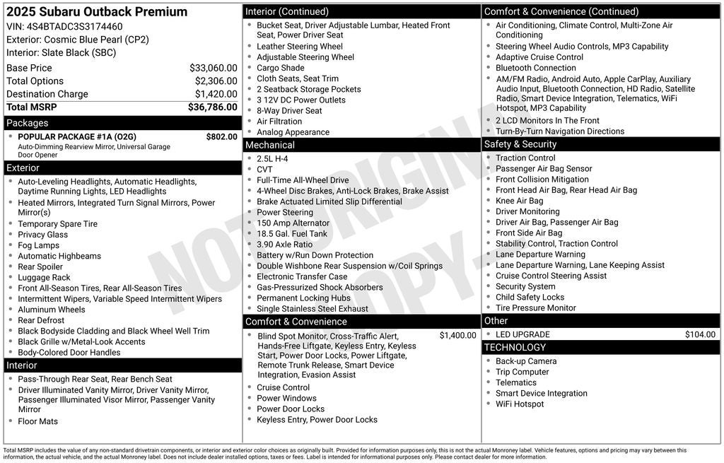 2025 Subaru Outback Premium
