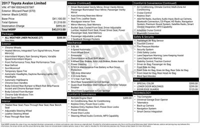 2017 Toyota Avalon Limited