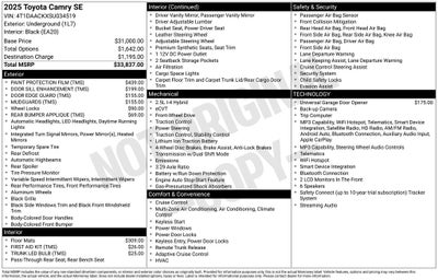 2025 Toyota Camry SE