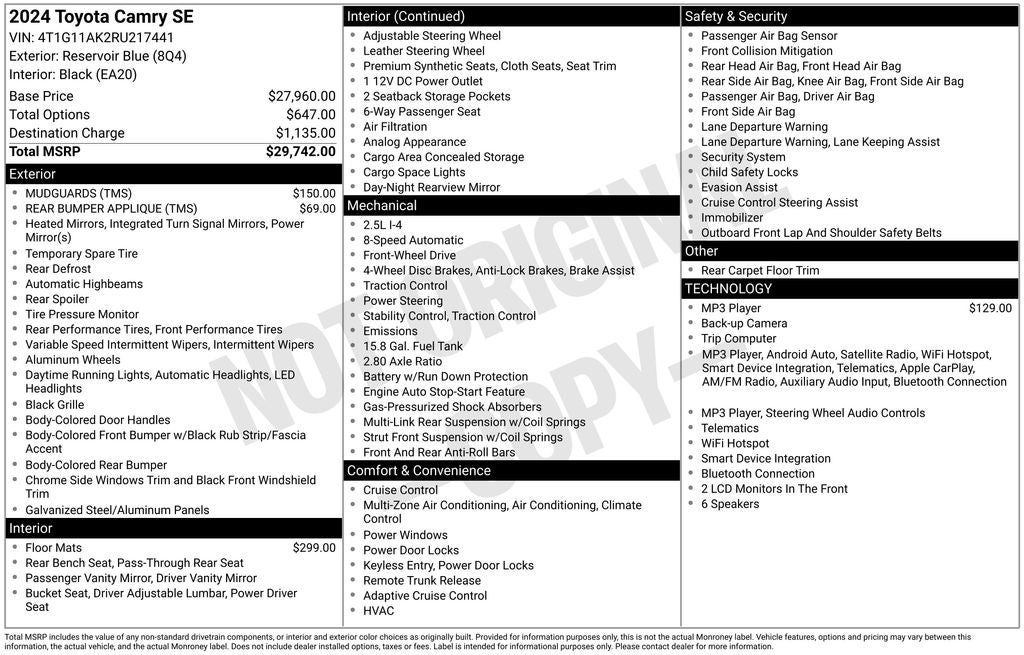 2024 Toyota Camry SE