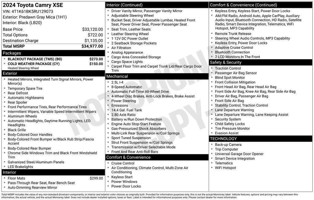 2024 Toyota Camry XSE