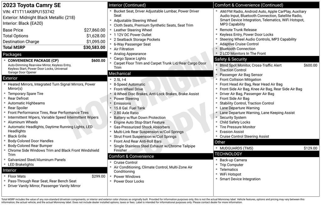 2023 Toyota Camry SE