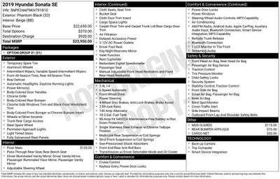 2019 Hyundai Sonata SE