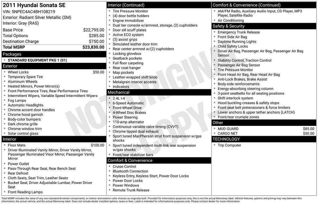 2011 Hyundai Sonata SE