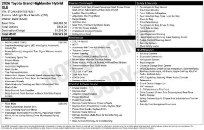 2026 Toyota Grand Highlander Hybrid XLE