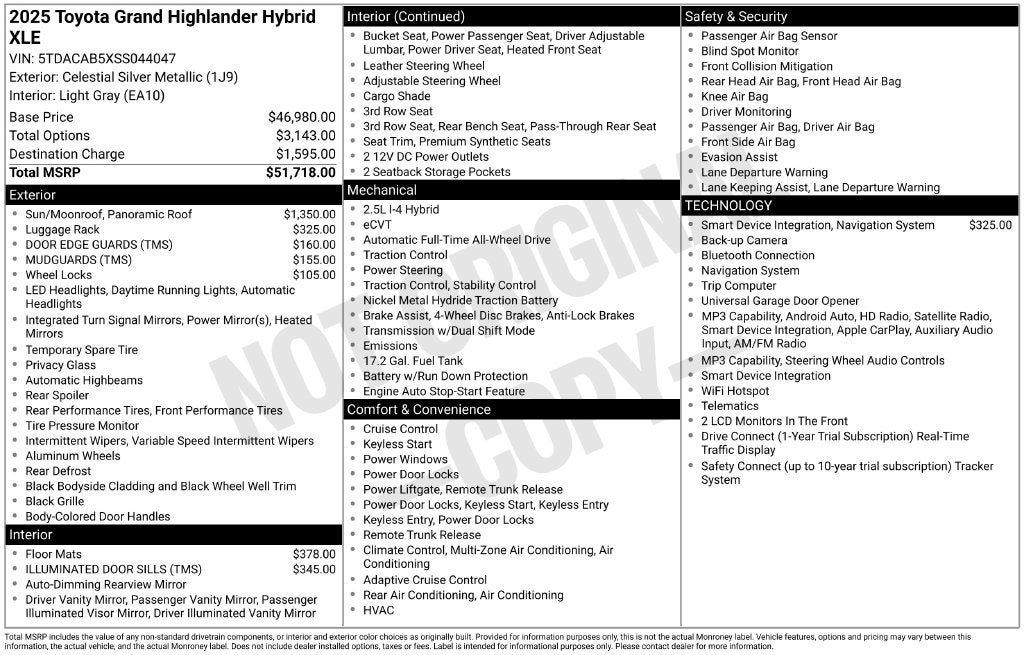 2025 Toyota Grand Highlander Hybrid XLE