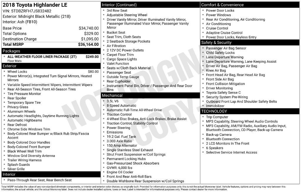 2018 Toyota Highlander LE