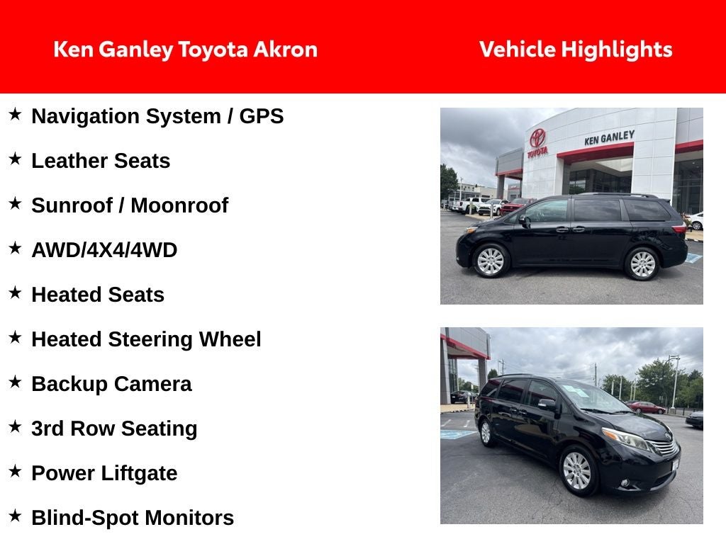 2015 Toyota Sienna Limited Premium 7 Passenger
