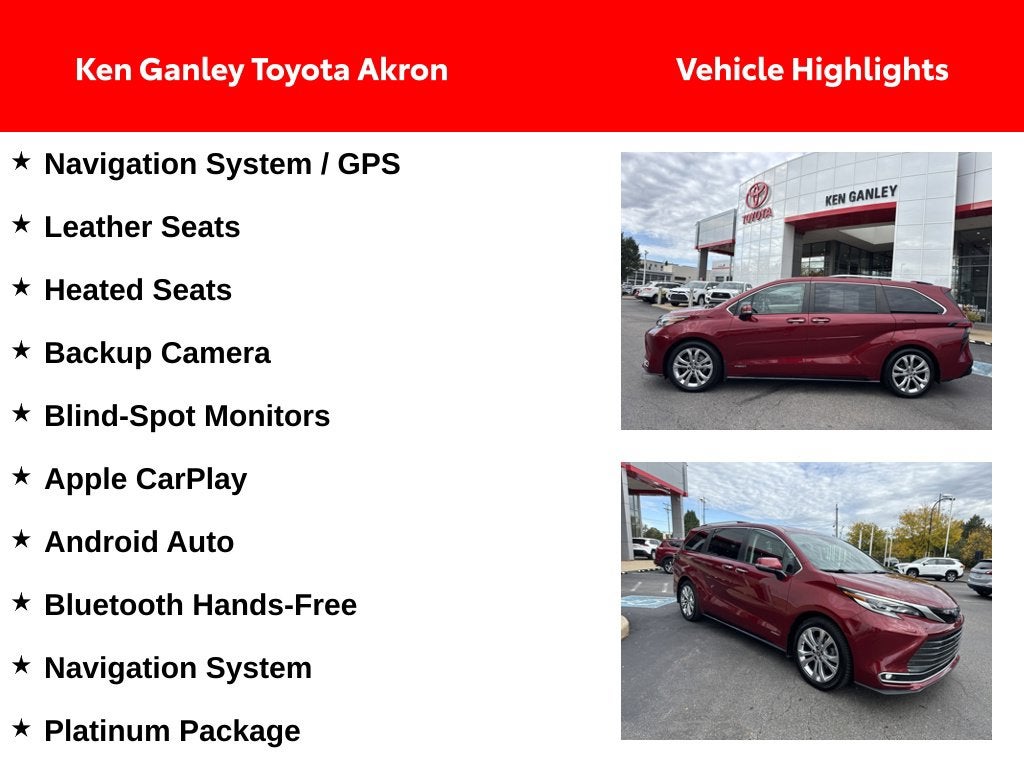 2021 Toyota Sienna Platinum 7 Passenger