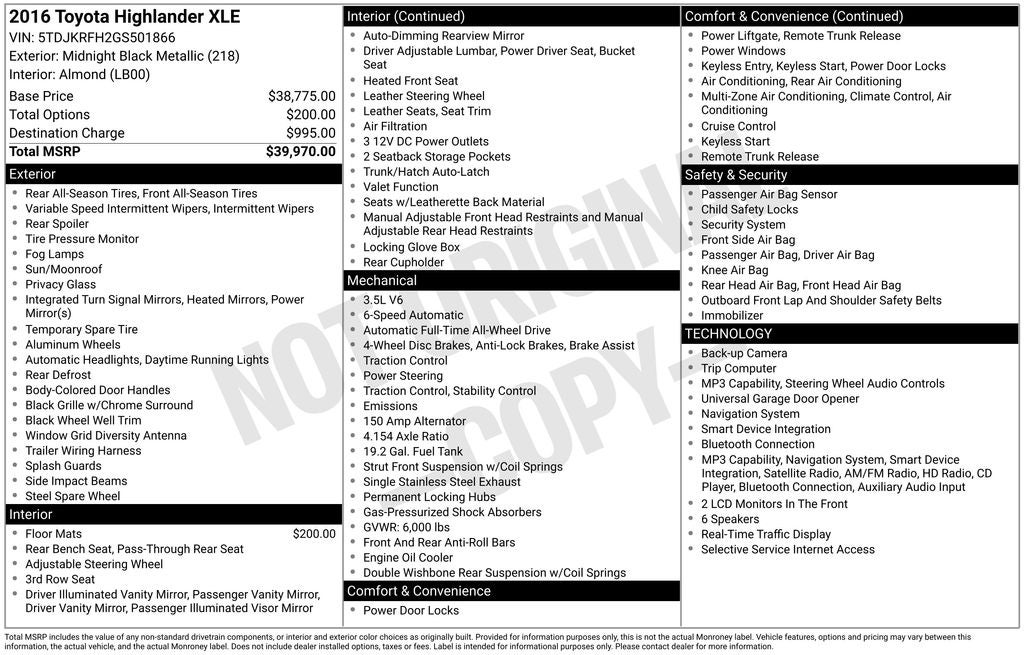2016 Toyota Highlander XLE V6