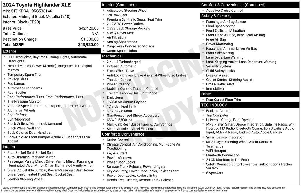2024 Toyota Highlander XLE
