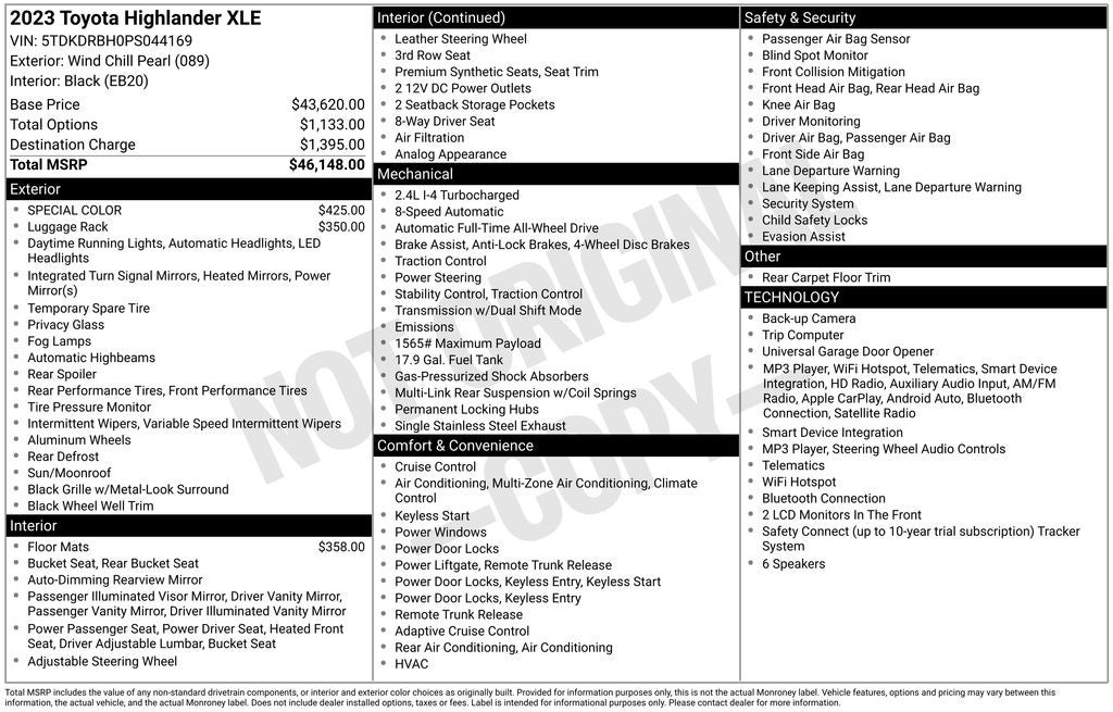 2023 Toyota Highlander XLE