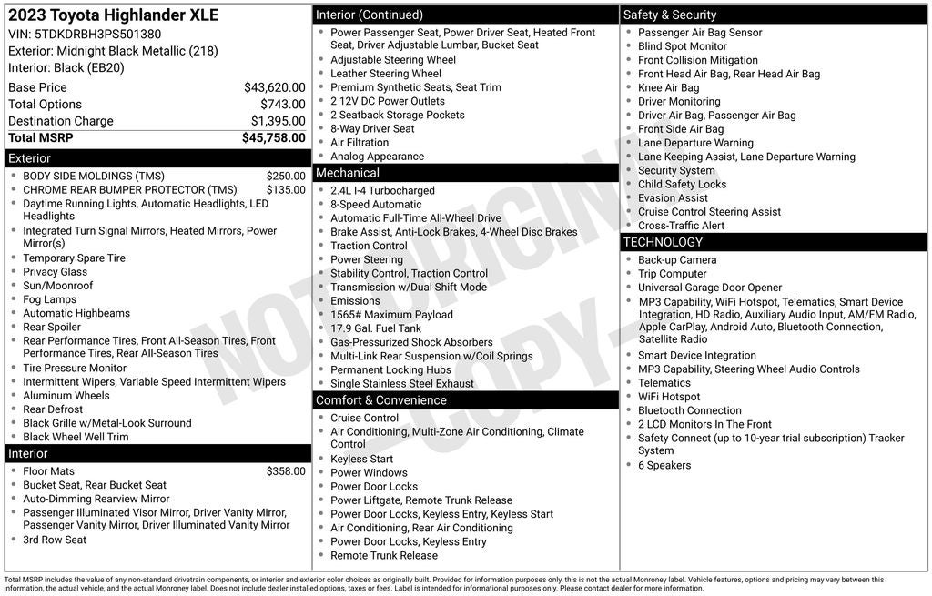 2023 Toyota Highlander XLE