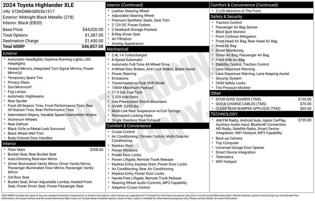 2024 Toyota Highlander XLE