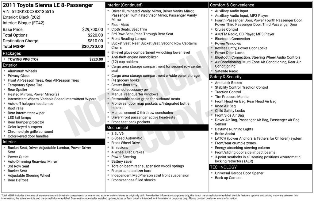 2011 Toyota Sienna LE