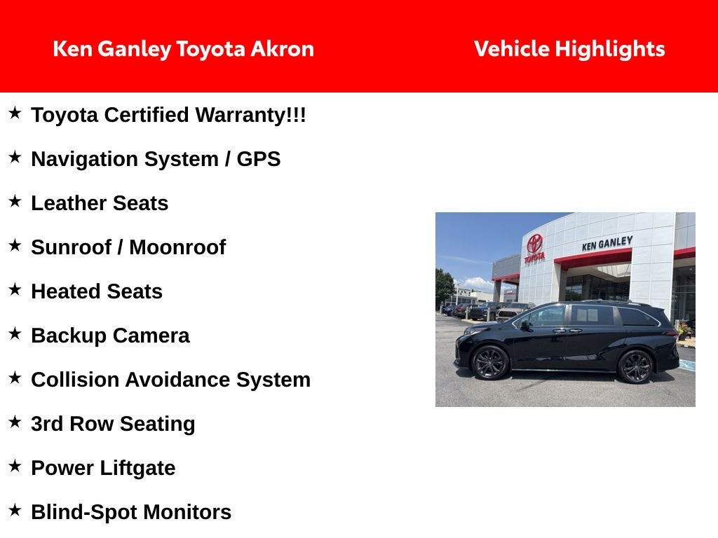 2022 Toyota Sienna XSE 7 Passenger
